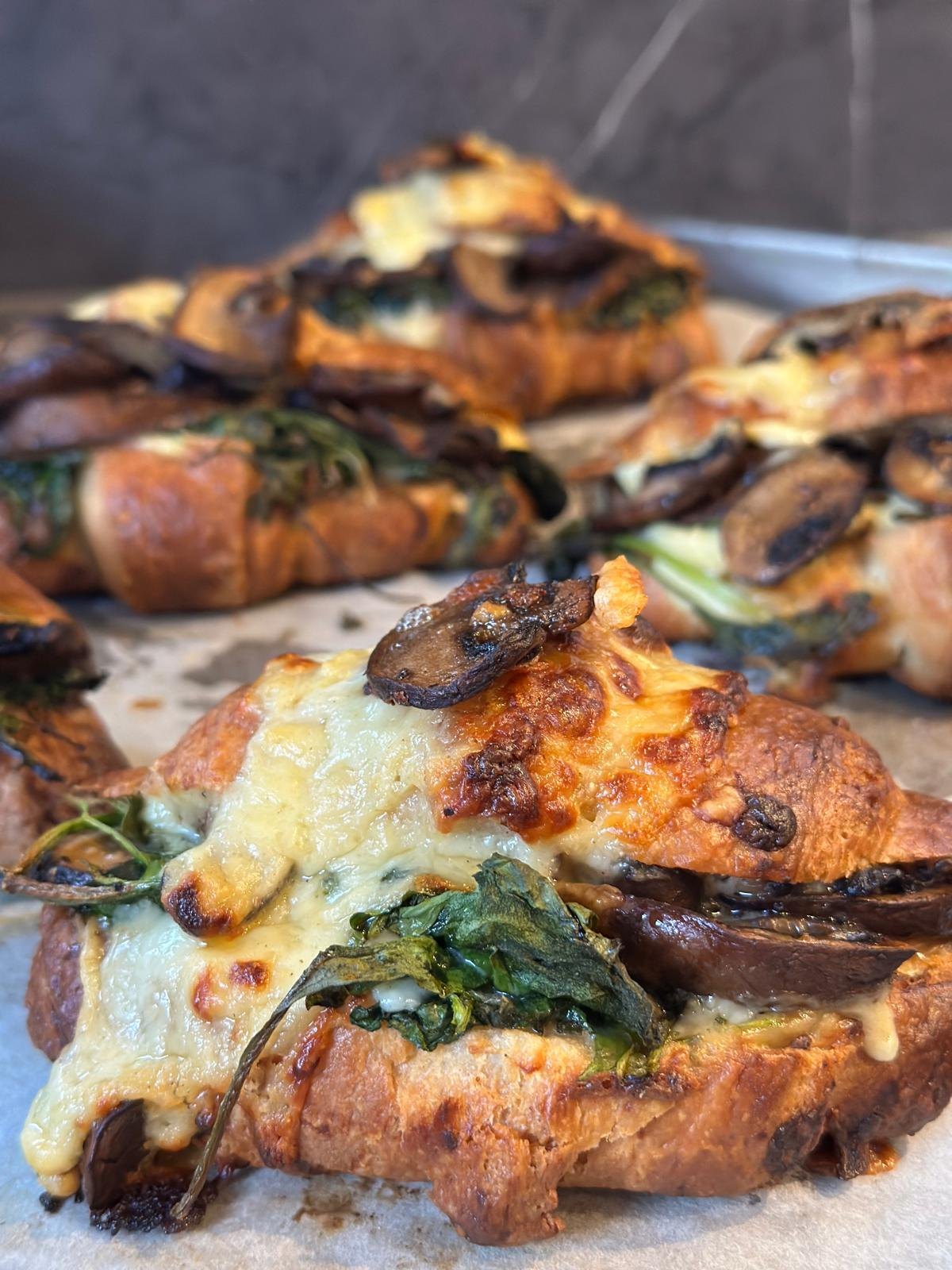 Mushroom and spinach croissants at Cosy Cafe and Kitchen