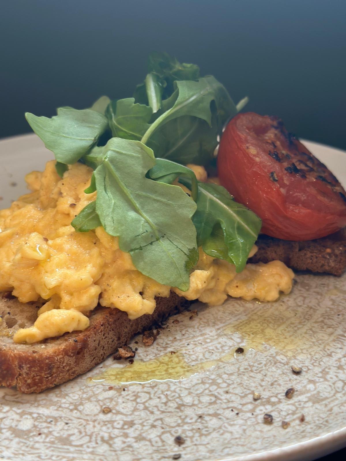 Scrambled eggs on toast at Cosy Cafe and Kitchen