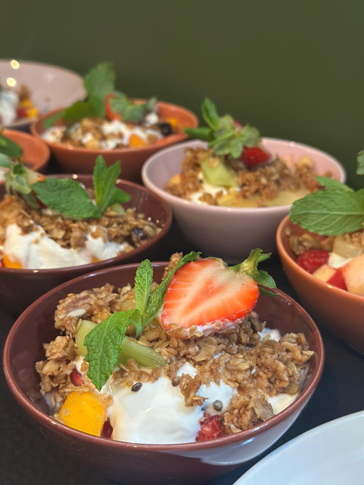 Greek yoghurt, fruit and granola at Cosy Cafe and Kitchen