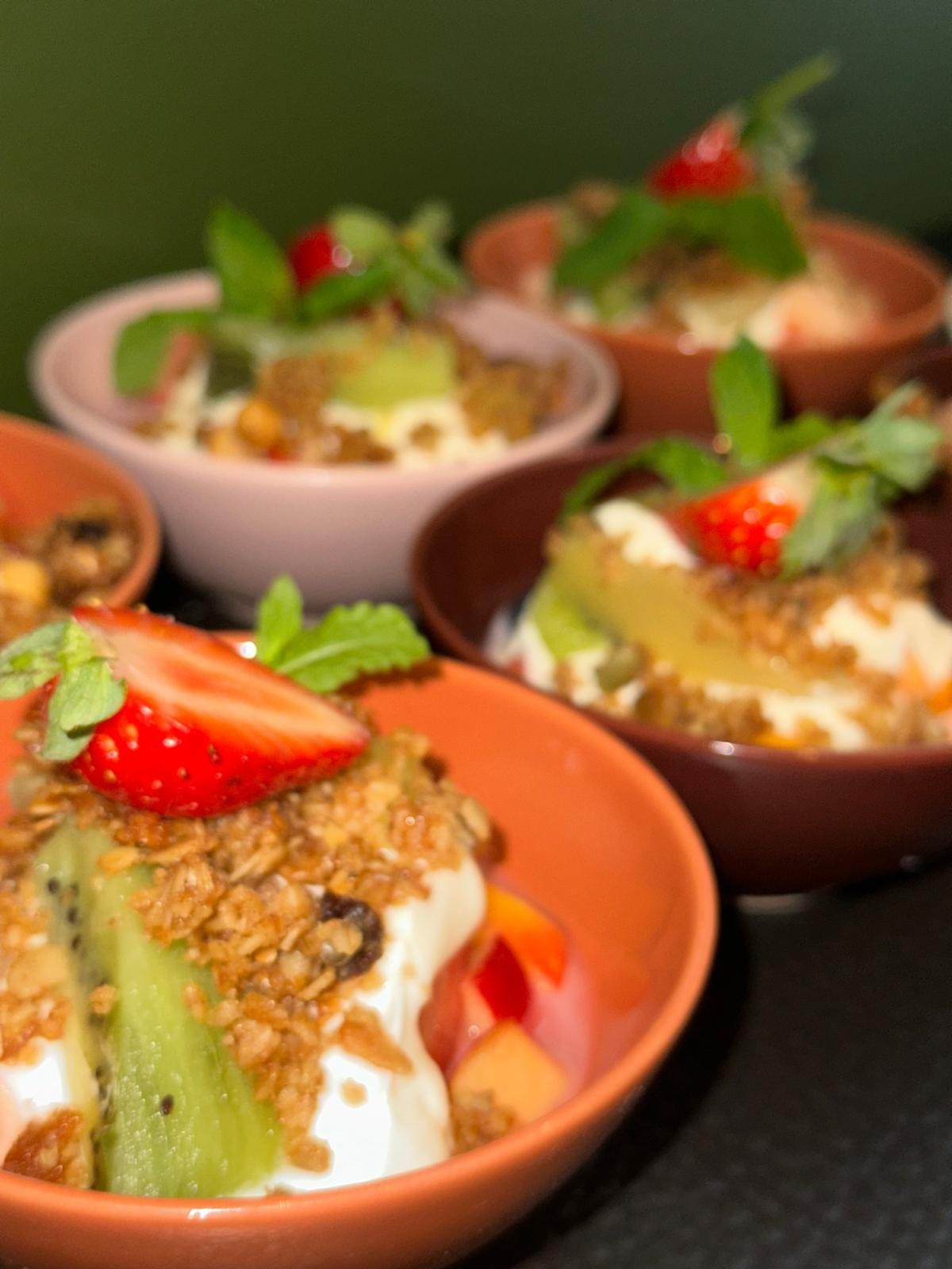 Fruit, yoghurt and granola bowls at Cosy Cafe and Kitchen
