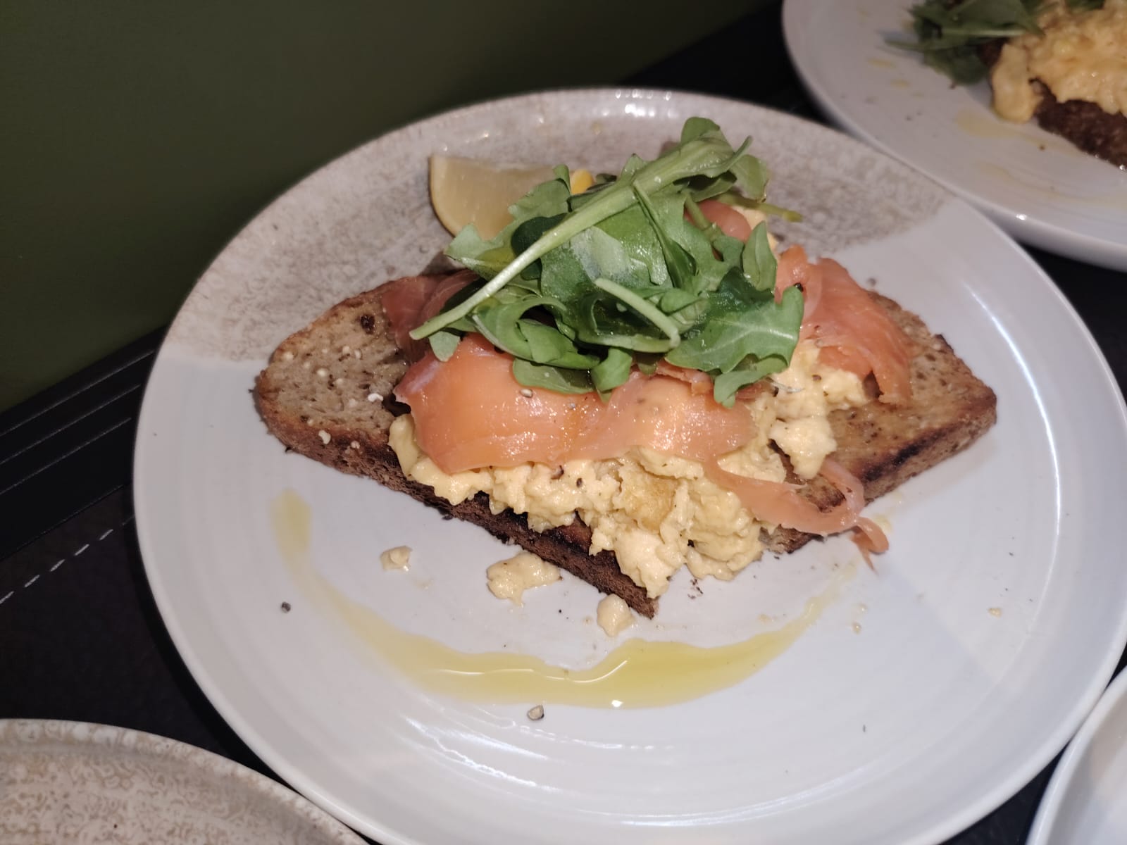 Scrambled eggs and smoked salmon at Cosy Cafe and Kitchen